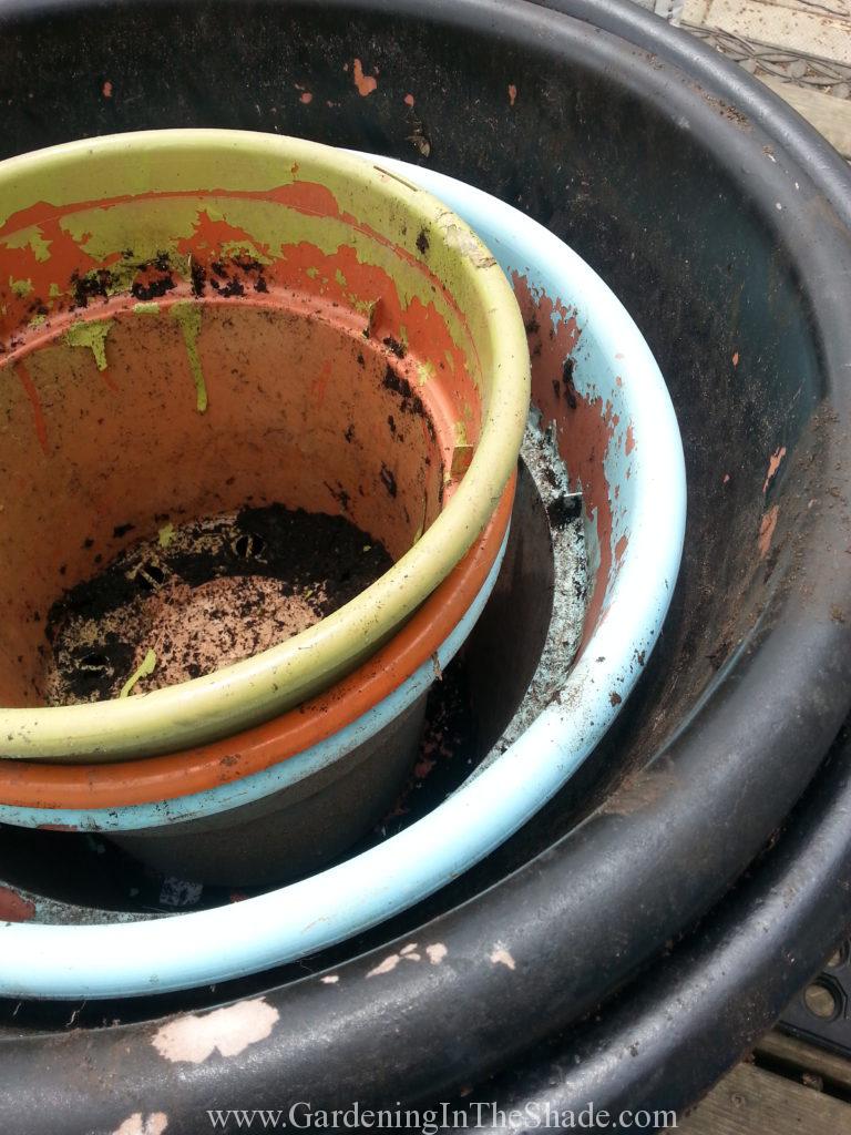 Spray Painted Patio Pots - Flaking