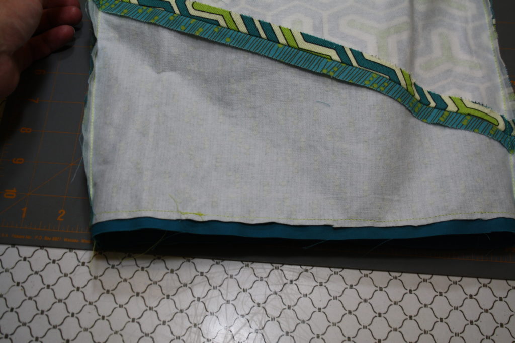 Pin and sew lining to exterior - right sides together